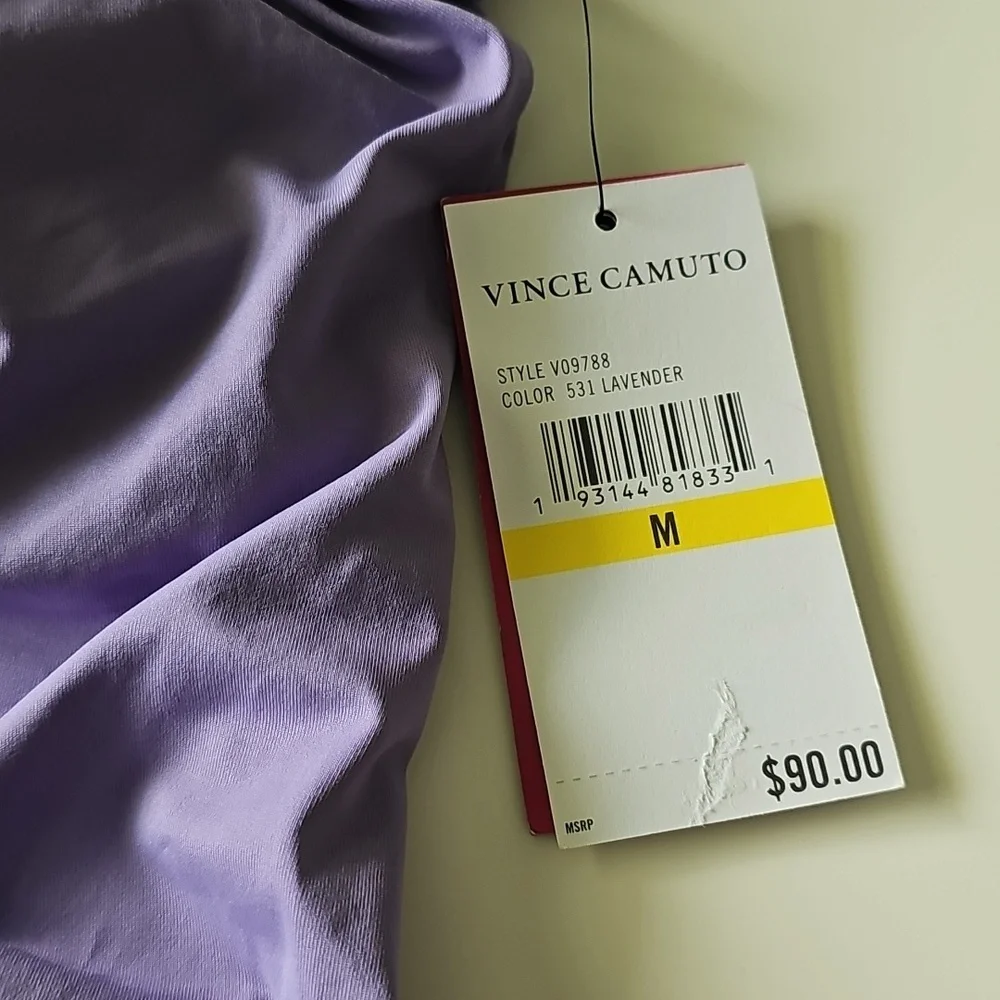 NWT Vince Camuto One-Shoulder Lavender Tankini Swim Top